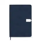 Bloco de Anotações Azul com Fecho