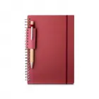 Caderno A5 com capa em papel 100% reciclado - vermelho - 2098915