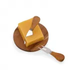 Kit queijo com 3 peças com tábua de madeira redonda - 802112