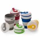 Copo de Silicone retrátil com tampa plástica 350ml