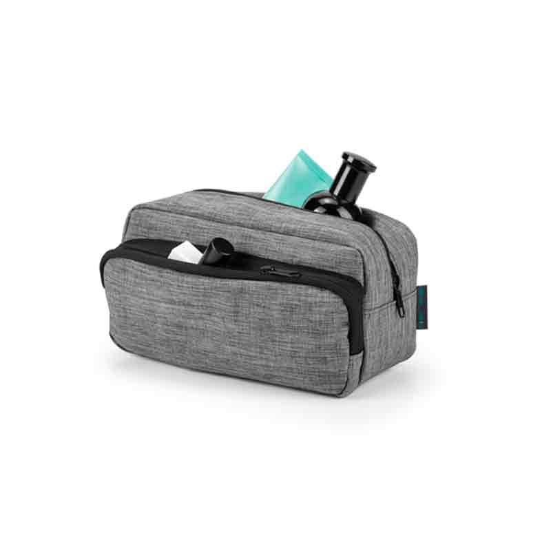 Nécessaire forrada com bolso frontal cinza - 818040