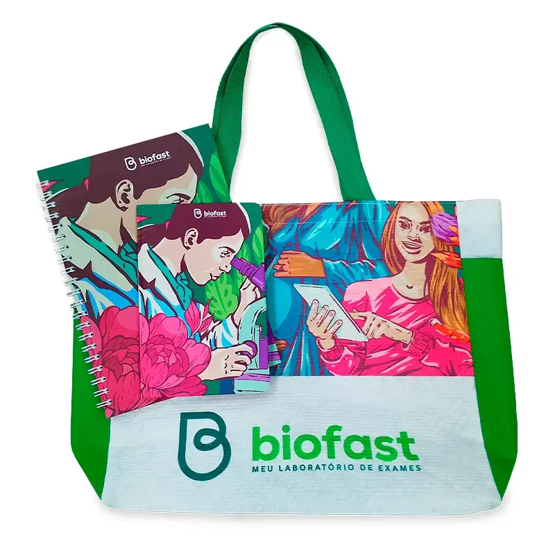 Kit Sacola com Bloco e Caderno Personalizado – MB870