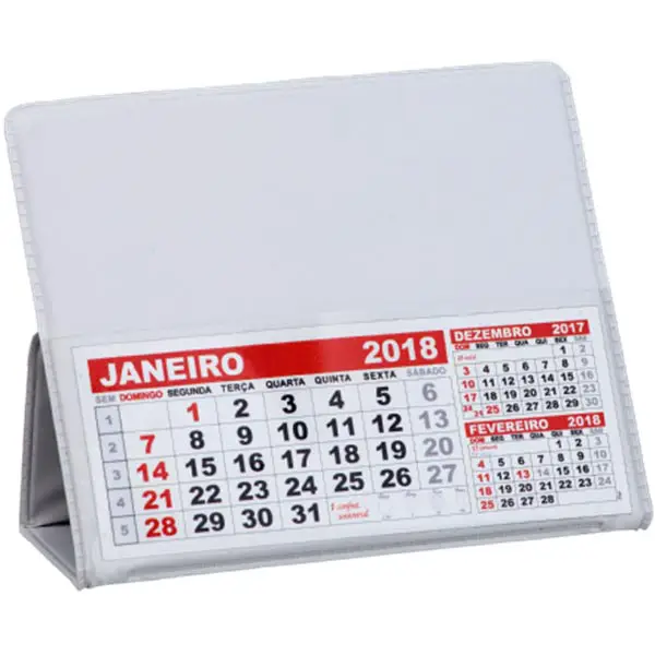 Calendário de mesa personalizado em PVC em diversas cores