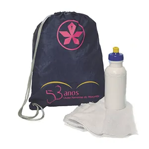 Kit fitness com três peças com o logo de sua empresa