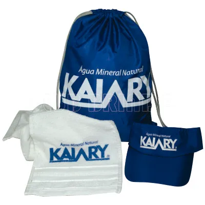 Kit fitness com mochila saco, toalha e viseira