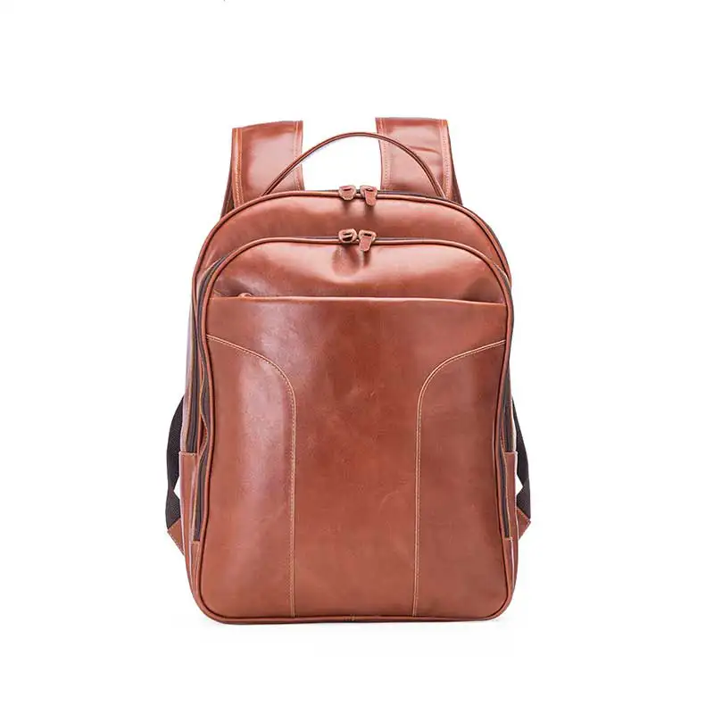 Mochila em couro com dois bolsos frontais - 213805