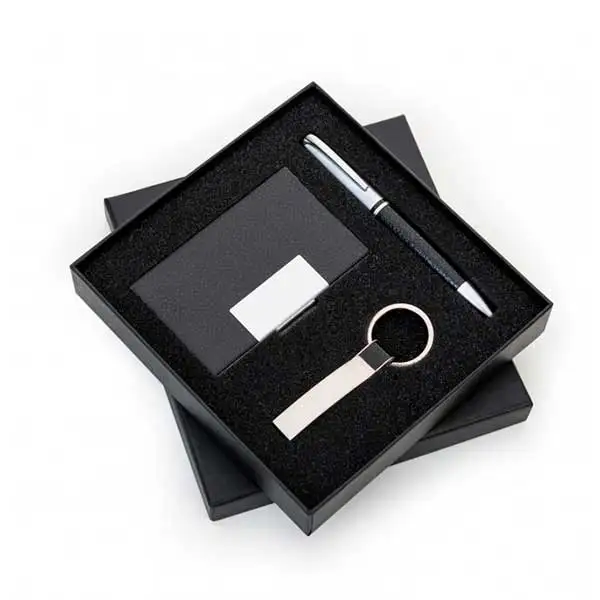 Kit executivo personalizado com chaveiro, porta-cartão e caneta - 929165