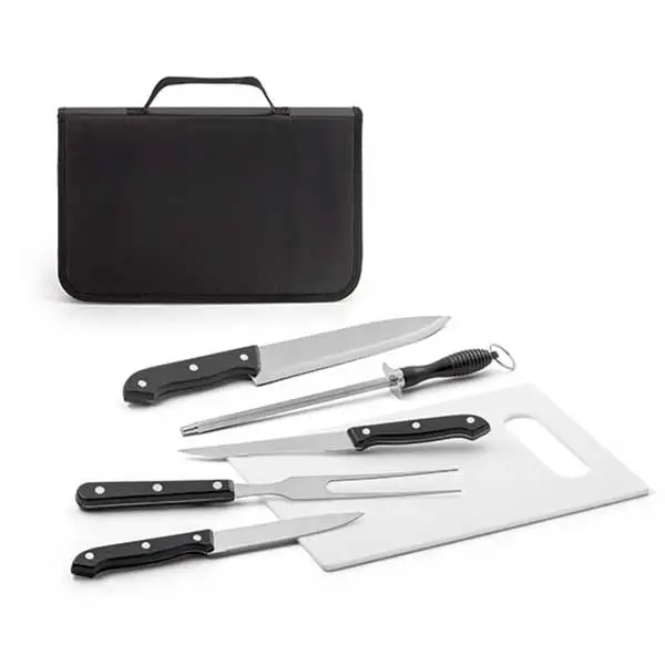 Kit Churrasco Aço Inox E Tábua - 888496