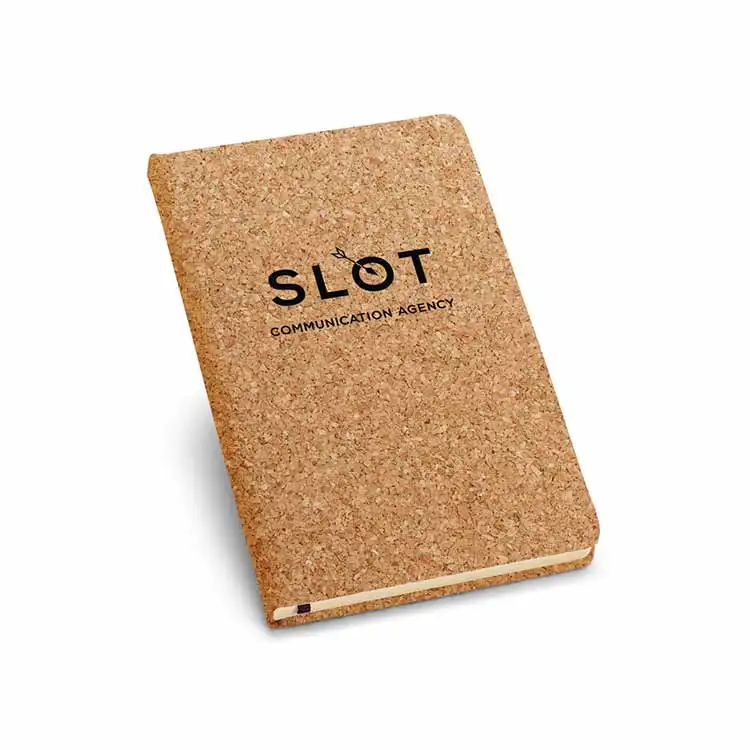 Caderno A6 com Capa Dura em Cortiça personalizado