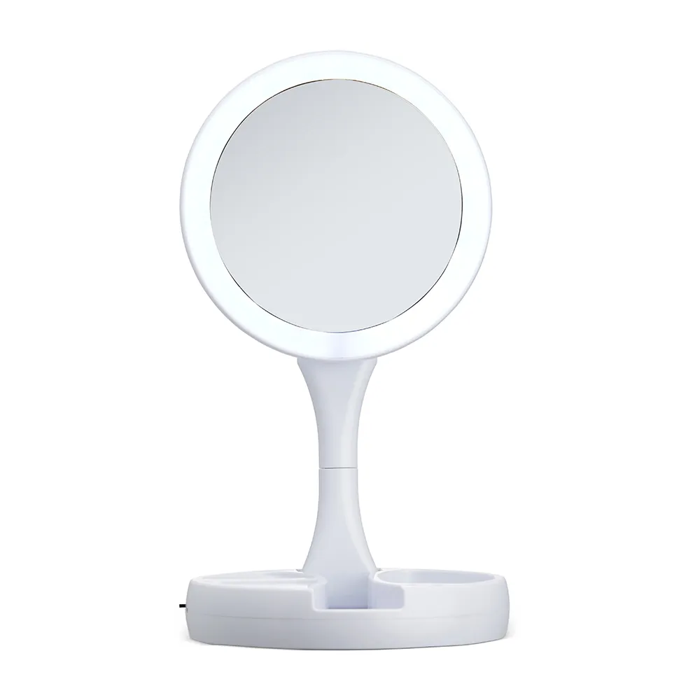 Espelho Dobrável Branco com LED Recarregável - 1955365