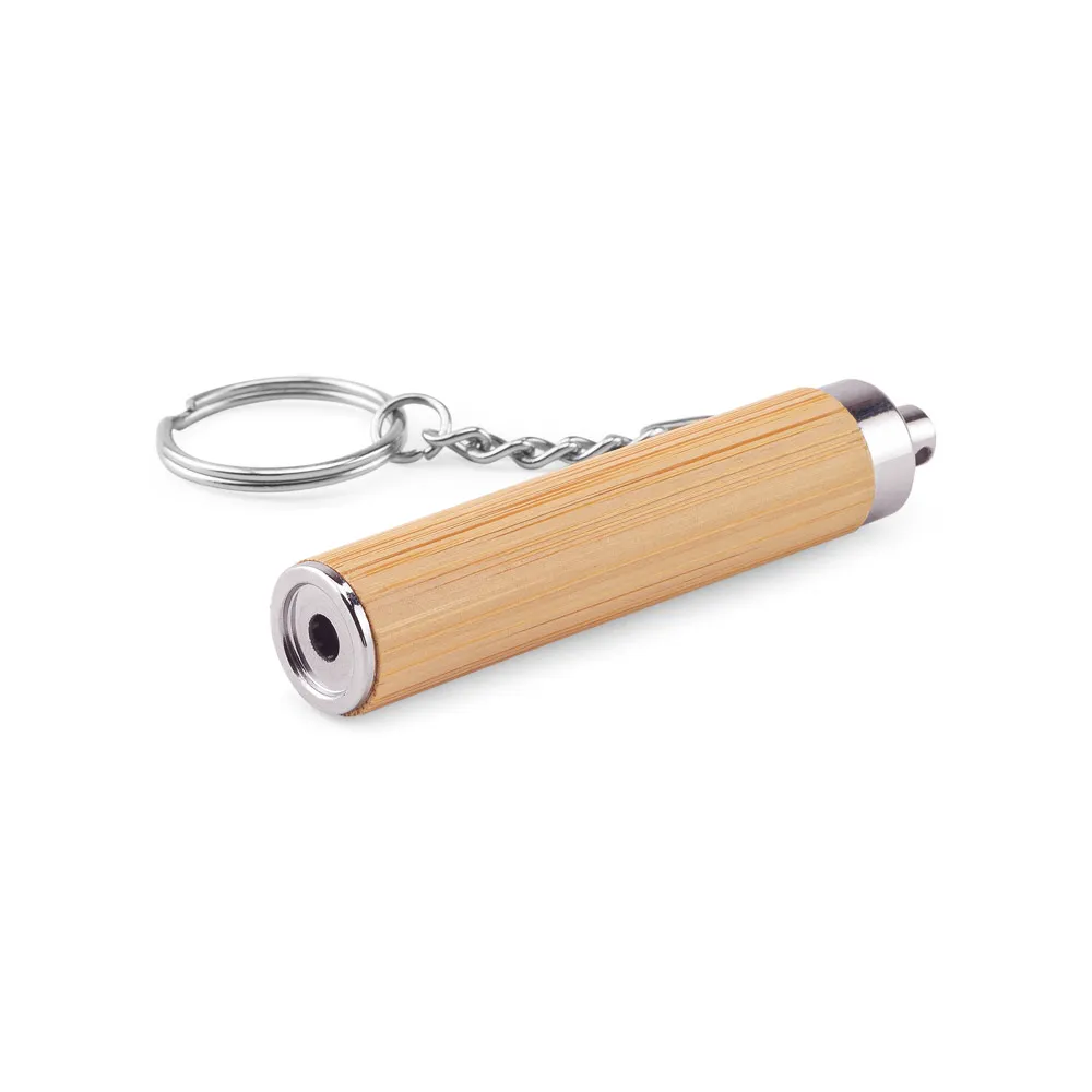 Chaveiro em bambu e ABS com lanterna LED - 2234046