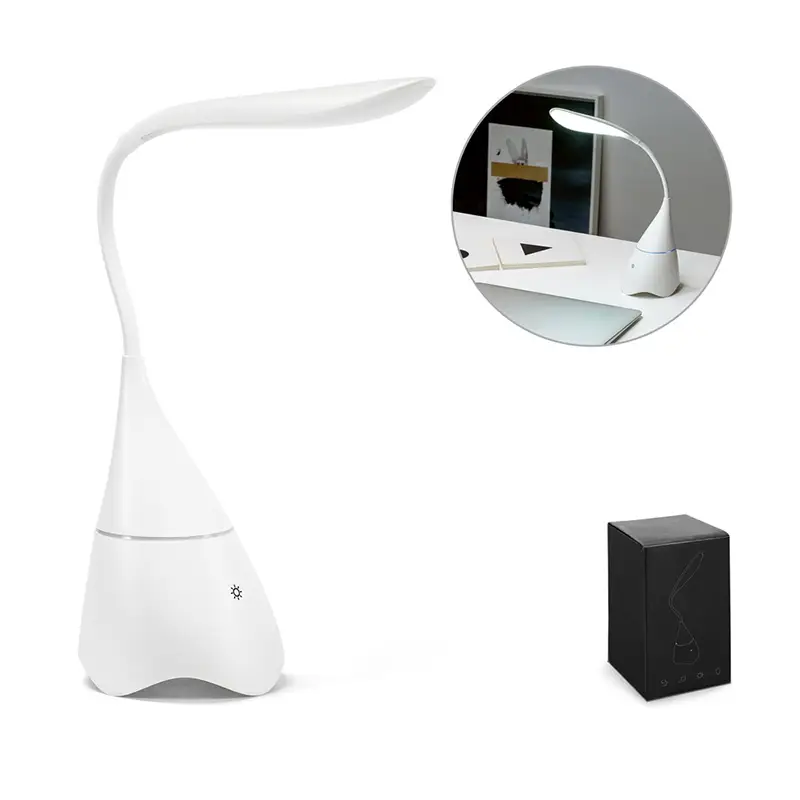 GRAHAM. Luminária de mesa com caixa de som em ABS