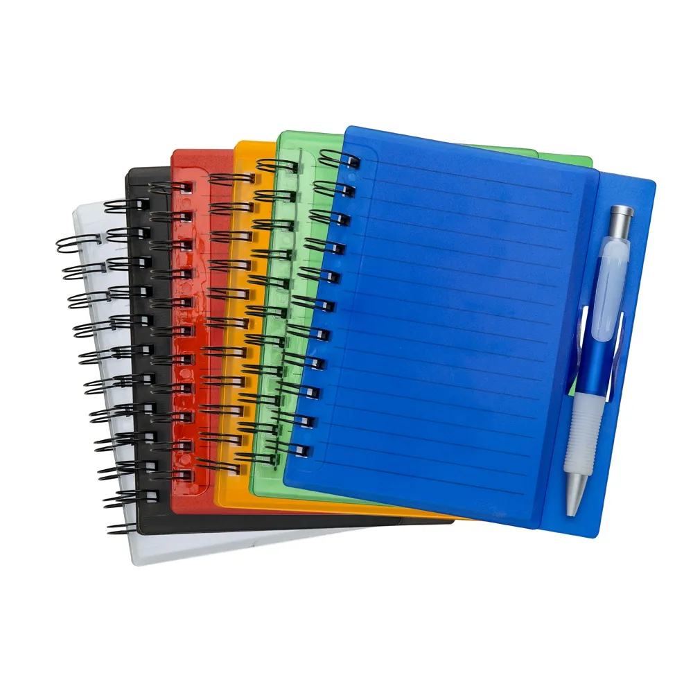 Caderno com Capa Dura, Wire-O e Caneta | Cores - 2205399