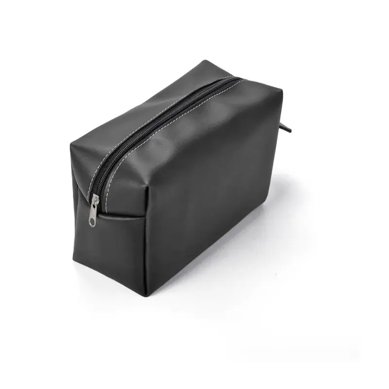 Nécessaire de couro sintético com pegador lateral. - 2161953