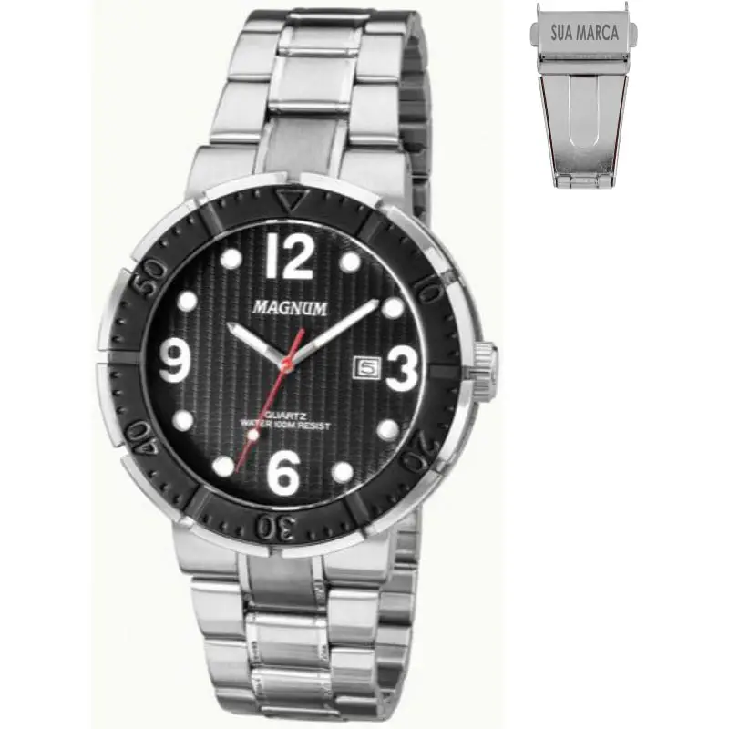 Relógio Magnum prata com caixa de aço 235252 - Free Shop