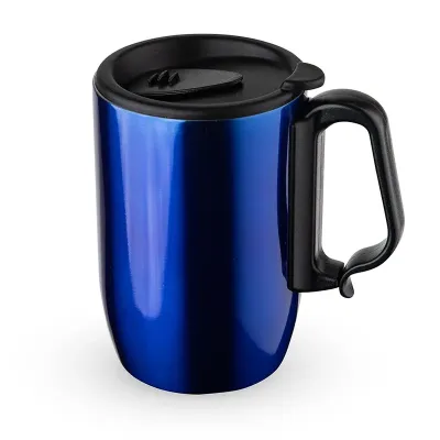 Caneca azul com tampa