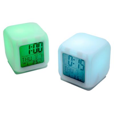 Relógio Digital LED com Despertador: verde e azul