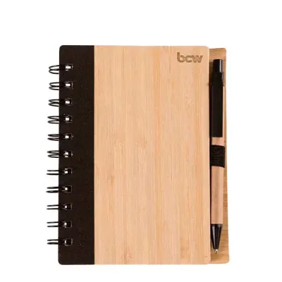 Bloco de Anotações Bambu com Caneta Personalizado