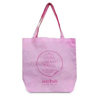 Sacola Ecobag em Algodão Rosa