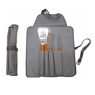 Kit churrasco personalizado com 5 peças.