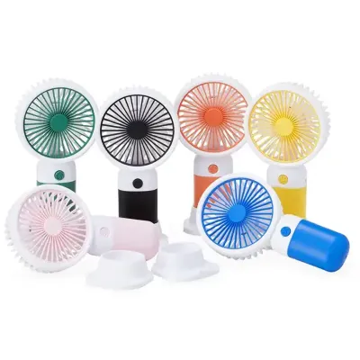 Mini ventilador plástico recarregável com base removível (várias cores)