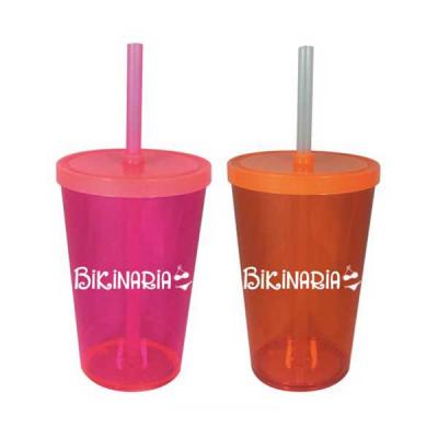 Copo com Tampa e Canudo 550 ml