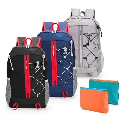 Mochila dobrável poliéster: opções de cores