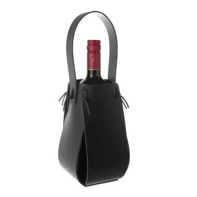 Porta Vinho em Couro com alça de mão para uma garrafa - 1832135