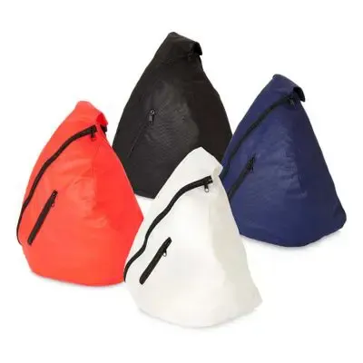 Mochila transversal personalizada em TNT com bolso frontal