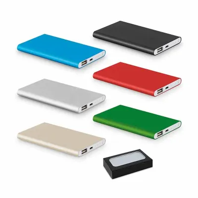 Power Bank colorida com bateria de lítio 