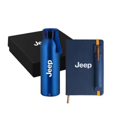 Kit Welcome Caderno, Caneta e Squeeze 600ml  - Azul