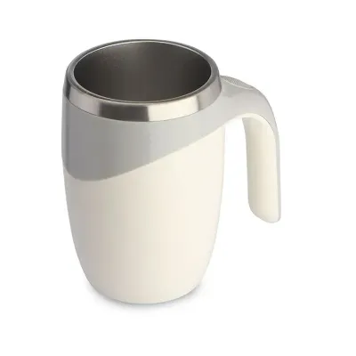 Caneca plástica com misturador 400ml com tampa