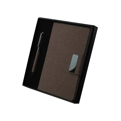 Kit escritório Caderno A5  e Caneta Metalica