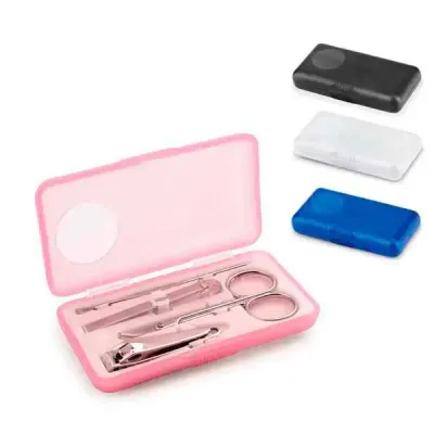 Kit de manicure rosa com 4 peças