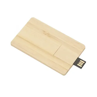Pen card 4GB/8GB/16GB retangular de madeira
