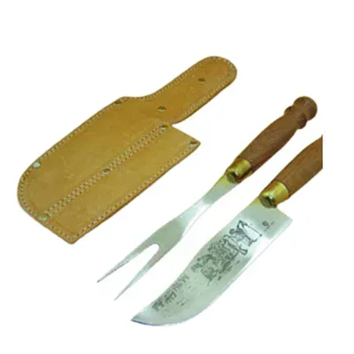 Conjunto pantaneiro personalizado faca e garfo trinchante