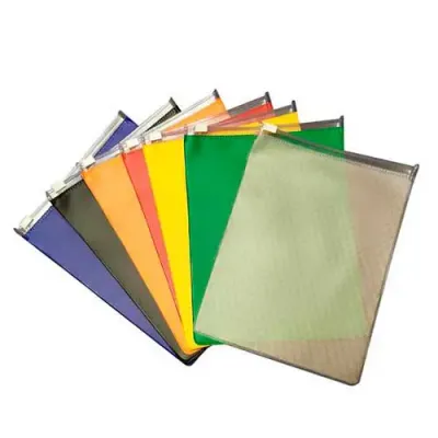 Pasta zip zap em PVC transparente ou colorido