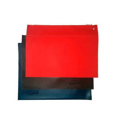 Pasta envelope de couro sintético com fechamento por zíper - 658802