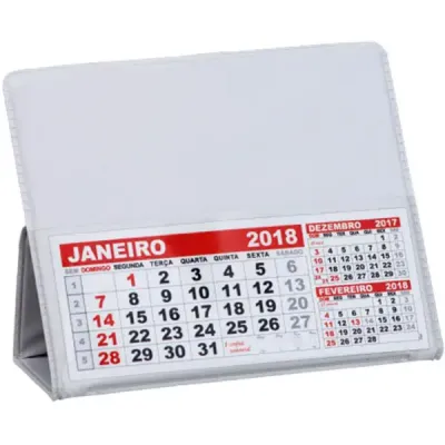 Calendário de mesa personalizado em PVC em diversas cores