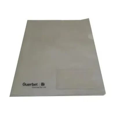 Pasta L em PVC transparente para organizar e transportar documentos