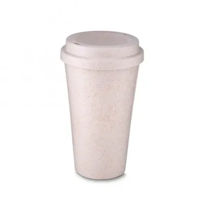 Copo com tampa em fibra de arroz 380ml