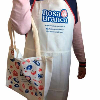 Kit avental e ecobag em brim