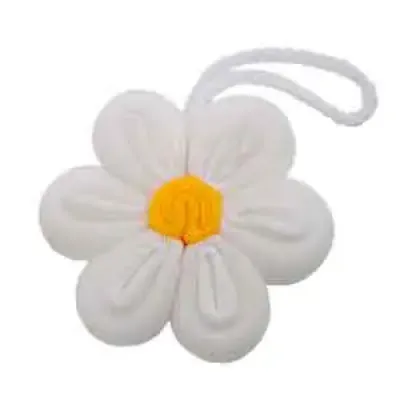Esponja de banho formato de flor branca