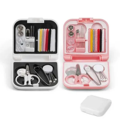 Kit Costura de viagem - branco e rosa - 1689704
