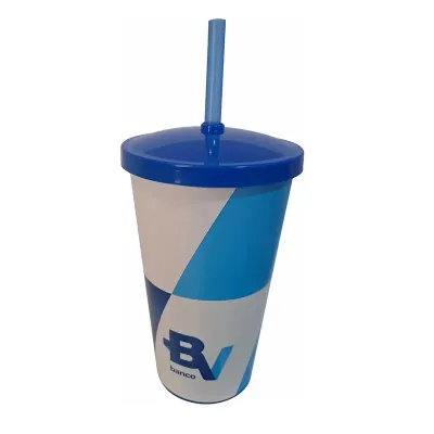 Copo In Mold 550 ml com tampa e canudo: Beleza e estilo!