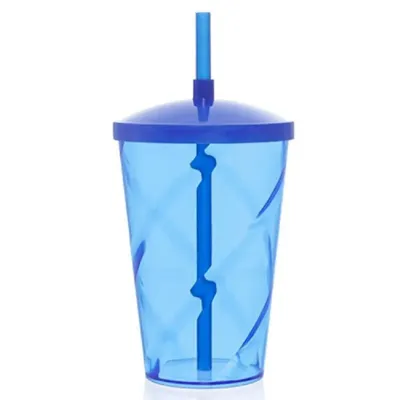 Copo Twister Azul com tampa e canudo - 2062449