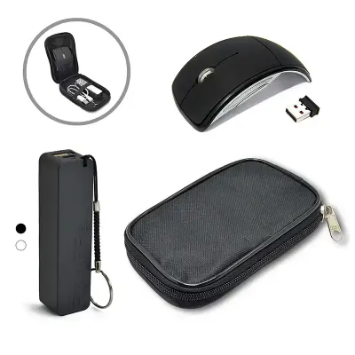 Kit Presente com Power Bank e Mouse Wireless