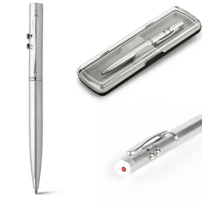 Caneta Metal Laser Point com Led e Ponteira Esferográfica 1