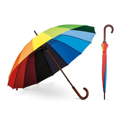 Guarda chuva colorido em poliéster
