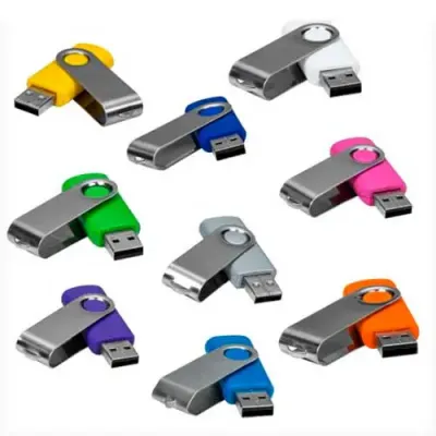 Pen drive de metal giratório disponível em várias cores - 1291986